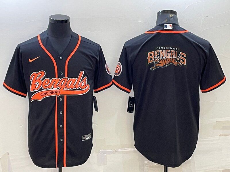 Men Cincinnati Bengals Blank Black 2022 Nike Co branded NFL Jerseys1->cincinnati bengals->NFL Jersey